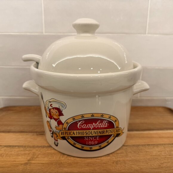 Vintage 1996 Campbell’s Kids Soup Tureen with Lid and Ladle Advertising - Picture 6 of 9